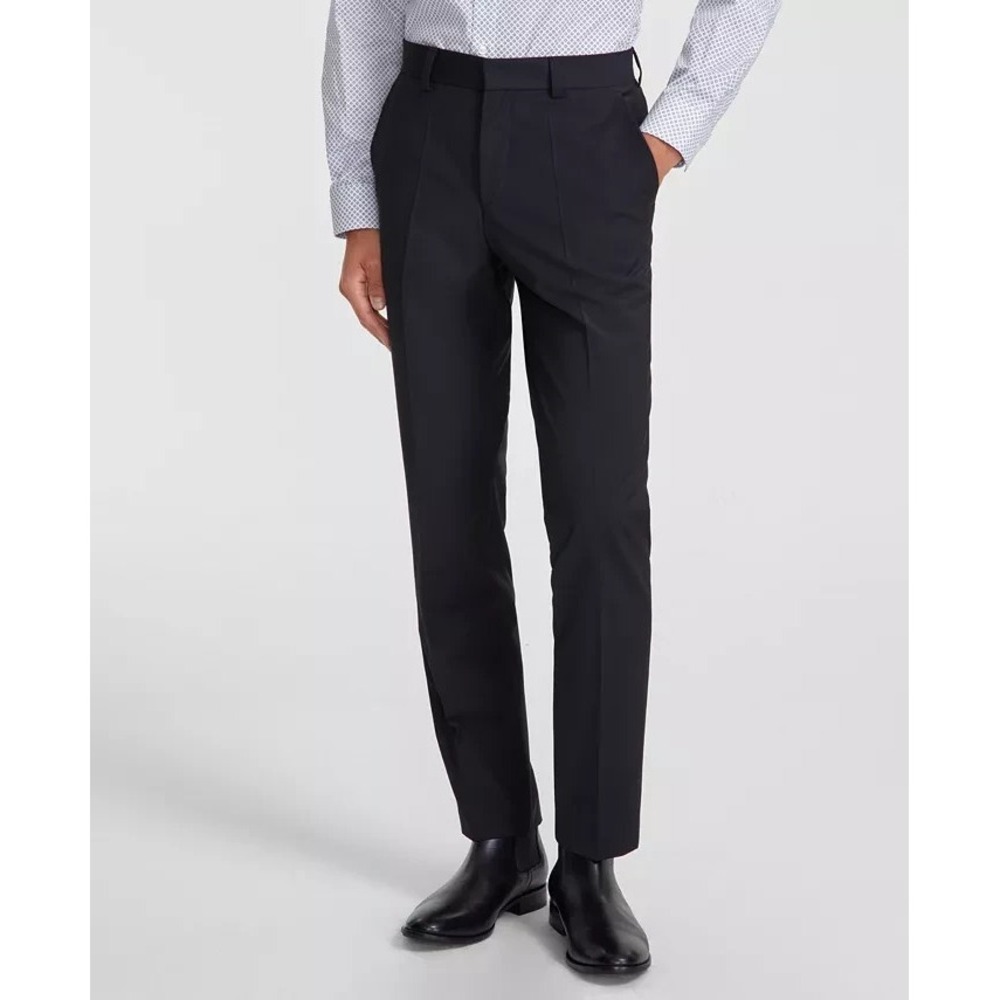 HUGO by Hugo Boss Men's Modern-Fit Solid Wool-Blend Suit Trousers Black 40W
